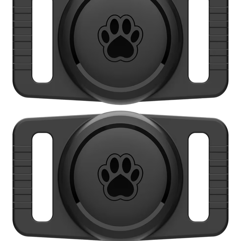 Air Tag Black Dog Collar Holder (2 Pack) Waterproof